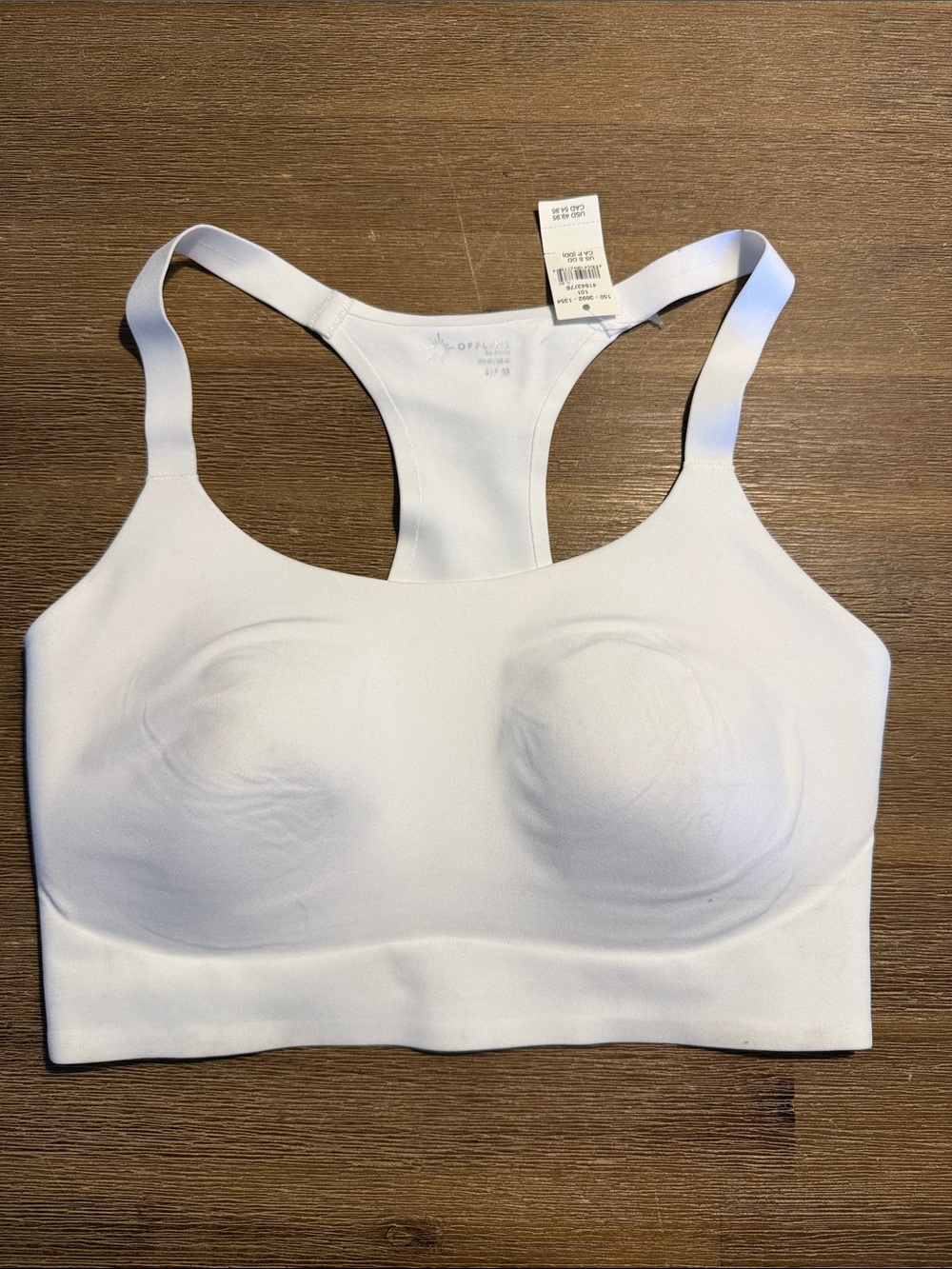aerie White Seamless Racerback Sports Bra